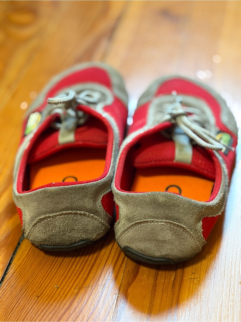 Red and Gray Women's Athletic Sneakers - Lightweight Casual Trainers - Picture 5 of 9